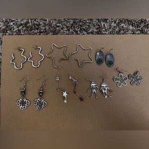 funky silver earrings lot